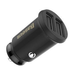 Baseus grūdų automobilinis įkroviklis CCALL-ML01 mini įkroviklis 2x USB-A 3.1A - juodas