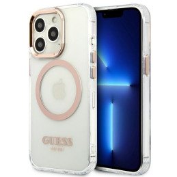 Guess Metal Outline MagSafe dėklas iPhone 13 Pro Max - auksinis