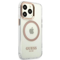 Guess Metal Outline MagSafe dėklas iPhone 13 Pro Max - auksinis