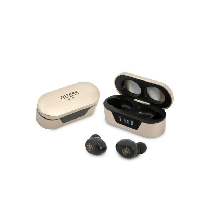 Guess TWS Bluetooth ausinės + dokas - auksinės spalvos