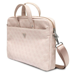 Guess Saffiano 4G Triangle Logo krepšys 16 colių nešiojamam kompiuteriui – rožinis