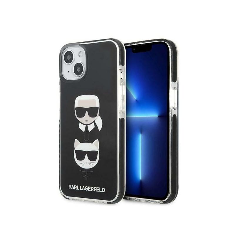Karl Lagerfeld Karl&Choupette Head dėklas iPhone 13 - juodas