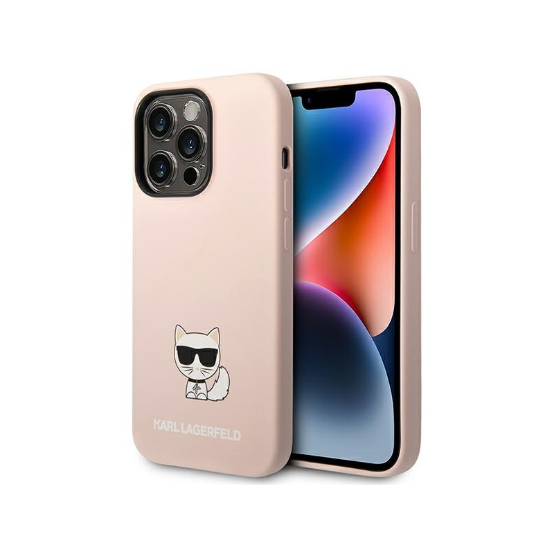 Karl Lagerfeld Silicone Choupette Body dėklas iPhone 14 Pro - šviesiai rožinis