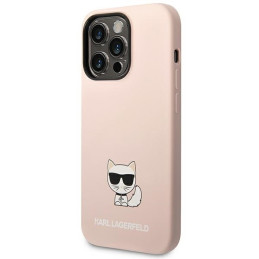 Karl Lagerfeld Silicone Choupette Body dėklas iPhone 14 Pro - šviesiai rožinis