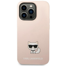 Karl Lagerfeld Silicone Choupette Body dėklas iPhone 14 Pro - šviesiai rožinis
