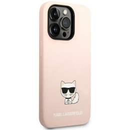 Karl Lagerfeld Silicone Choupette Body dėklas iPhone 14 Pro - šviesiai rožinis