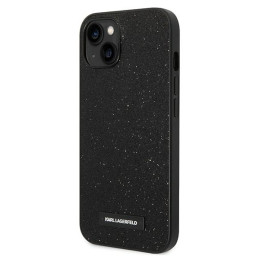 Karl Lagerfeld Glitter Plaque Logo dėklas iPhone 14 Plus - juodas