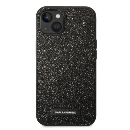 Karl Lagerfeld Glitter Plaque Logo dėklas iPhone 14 Plus - juodas