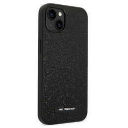 Karl Lagerfeld Glitter Plaque Logo dėklas iPhone 14 Plus - juodas