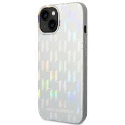 Karl Lagerfeld Monogram Vaivos spalvos dėklas iPhone 14 Plus - sidabrinis