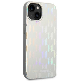 Karl Lagerfeld Monogram Vaivos spalvos dėklas iPhone 14 Plus - sidabrinis