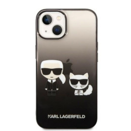 Karl Lagerfeld Gradient Ikonik Karl&Choupette dėklas iPhone 14 Plus - juodas