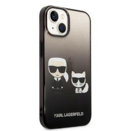 Karl Lagerfeld Gradient Ikonik Karl&Choupette dėklas iPhone 14 Plus - juodas