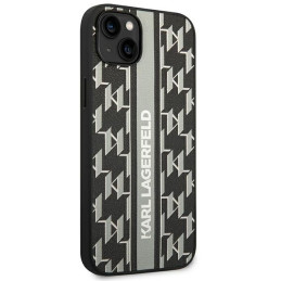 Karl Lagerfeld Monogram Stripe dėklas iPhone 14 - pilkas