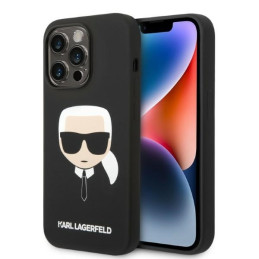 Karl Lagerfeld Silikoninis Karl& 39 s Head MagSafe dėklas iPhone 14 Pro - juodas