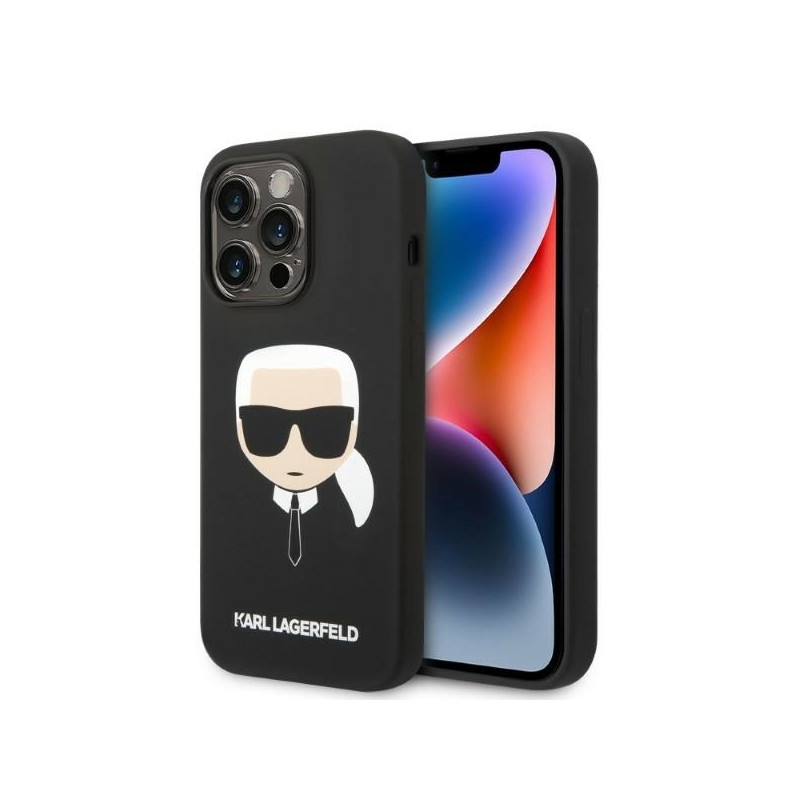 Karl Lagerfeld Silikoninis Karl& 39 s Head MagSafe dėklas iPhone 14 Pro - juodas