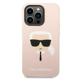 Karl Lagerfeld Silicone Karl& 39 s Head MagSafe dėklas iPhone 14 Pro Max - šviesiai rožinis