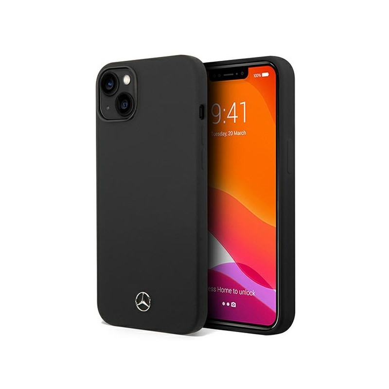 Mercedes Silicone Line dėklas iPhone 14 - juodas