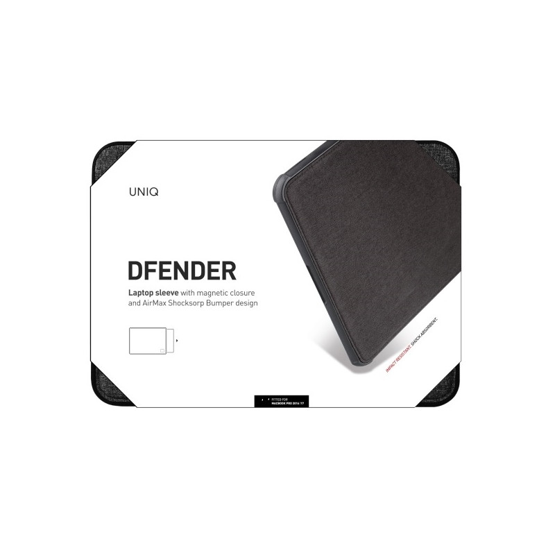 UNIQ Dfender dangtelis 16" nešiojamam kompiuteriui - juodas