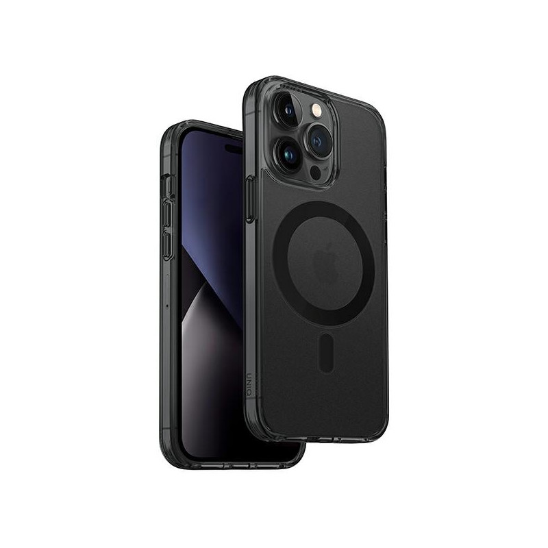 Uniq LifePro Xtreme Magclick įkrovimo dėklas, skirtas iPhone 14 Pro Max - pilka ir juoda