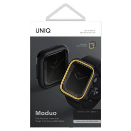 Uniq Moduo dėklas Apple Watch 4/ 5/ 6/ 7/ 8/ SE/ SE2 40/ 41mm – juodas ir garstyčių spalvos