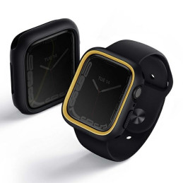 UNIQ Moduo dėklas Apple Watch 4/ 5/ 6/ 7/ 8/ 9/ SE/ SE2 44/ 45mm – juodas ir garstyčių spalvos