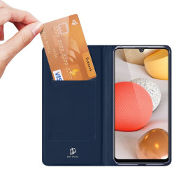 DUX DUCIS Skin Pro dėklo dėklo dangtelis su atvartu, skirtas Samsung Galaxy A42 5G mėlynas