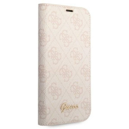 Guess 4G Vintage Gold Logo dėklas, skirtas iPhone 14 Pro - rožinis