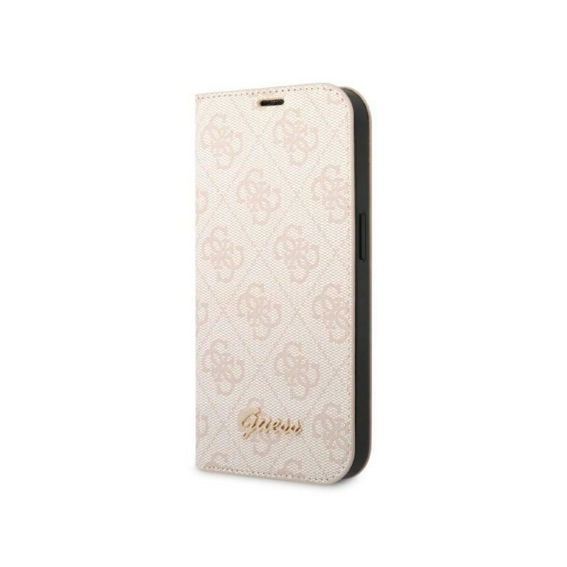 Guess 4G Vintage Gold Logo dėklas, skirtas iPhone 14 Plus - rožinis