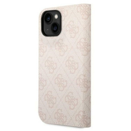 Guess 4G Vintage Gold Logo dėklas, skirtas iPhone 14 Plus - rožinis