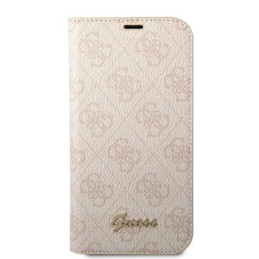 Guess 4G Vintage Gold Logo dėklas, skirtas iPhone 14 Plus - rožinis