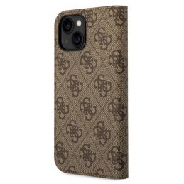 Guess 4G Vintage Gold Logo dėklas, skirtas iPhone 14 - rudas