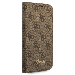 Guess 4G Vintage Gold Logo dėklas, skirtas iPhone 14 - rudas