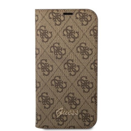 Guess 4G Vintage Gold Logo dėklas, skirtas iPhone 14 Pro Max - rudas