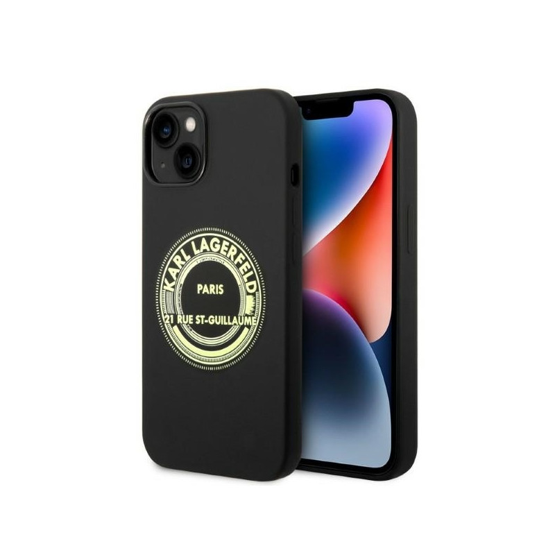 Karl Lagerfeld Silicone RSG dėklas iPhone 14 Plus - juodas