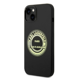 Karl Lagerfeld Silicone RSG dėklas iPhone 14 Plus - juodas