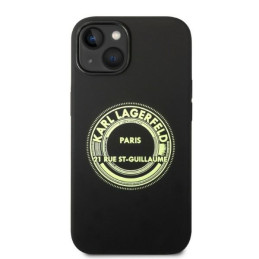 Karl Lagerfeld Silicone RSG dėklas iPhone 14 Plus - juodas
