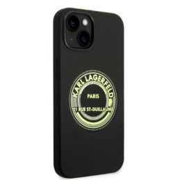 Karl Lagerfeld Silicone RSG dėklas iPhone 14 Plus - juodas