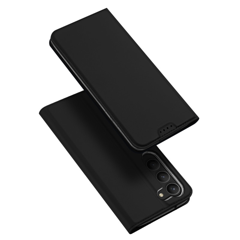 Dux Ducis Skin Pro dėklas, skirtas Samsung Galaxy S23 dangteliu su atvartu kortelės piniginės stovu juodas
