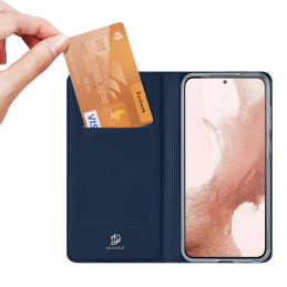 Dux Ducis Skin Pro dėklas, skirtas Samsung Galaxy S23 dangteliu su atvartu kortelės piniginės stovu mėlynas