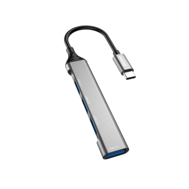Dudao HUB 4in1 USB-C – 4x USB-A (3 x USB2.0 / USB3.0) 6,3 cm juodas (A16T)