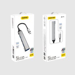 Dudao HUB 4in1 USB-C – 4x USB-A (3 x USB2.0 / USB3.0) 6,3 cm juodas (A16T)