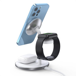 Choetech T585-F indukcinio įkrovimo stotelė 3in1 iPhone 12/ 13, AirPods Pro, Apple Watch baltas