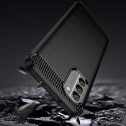 Carbon Case Nokia G400 lankstus silikoninis anglies dangtelis juodas