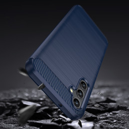 Anglies dėklas Samsung Galaxy A14 5G lankstus silikoninis anglies dangtelis mėlynas