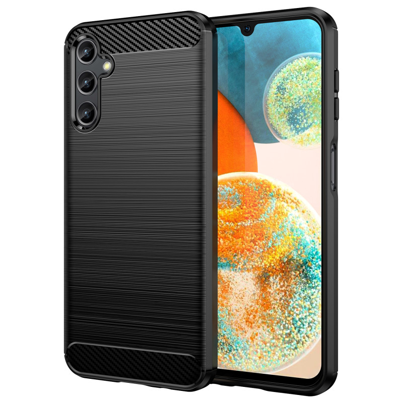 Anglies dėklas Samsung Galaxy A14 5G lankstus silikoninis anglies dangtelis juodas