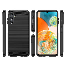 Anglies dėklas Samsung Galaxy A14 5G lankstus silikoninis anglies dangtelis juodas