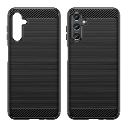 Anglies dėklas Samsung Galaxy A14 5G lankstus silikoninis anglies dangtelis juodas