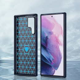 Anglies dėklas, skirtas Samsung Galaxy S23 Ultra lankstus silikoninis anglies dangtelis mėlynas