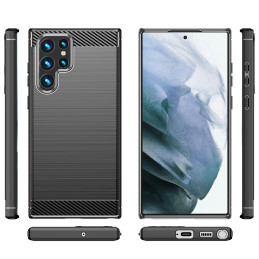 Anglies dėklas Samsung Galaxy S23 Itin lankstus anglies silikoninis dangtelis juodas